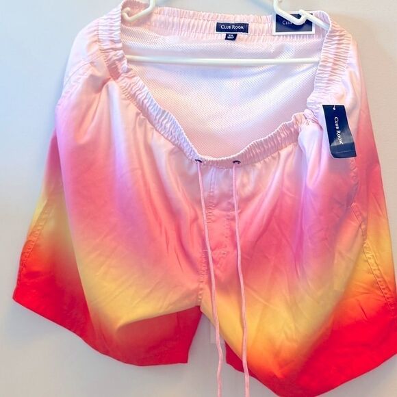Club Room Mens Kenji Ombre Swim Trunks Pink Combo XXL, men’s short - Picture 6 of 9